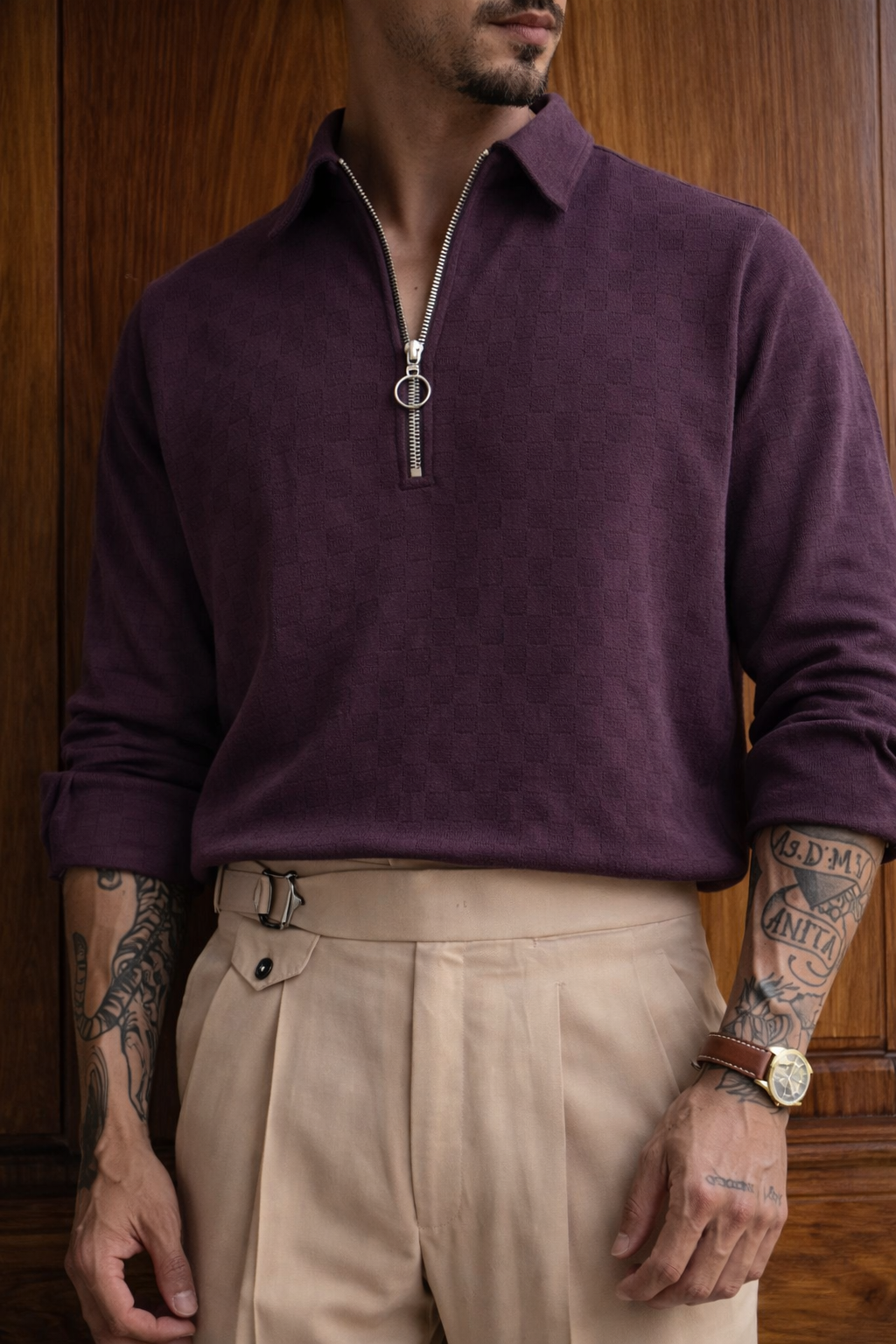 Premium Structured Fabric Zipper Pullover,Structured Fabric Full Zip Pullover