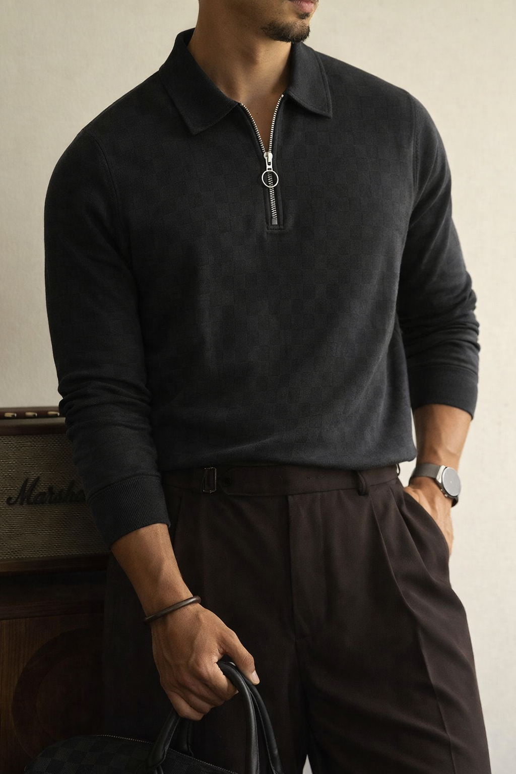 Premium Structured Fabric Zipper Pullover,Structured Fabric Full Zip Pullover