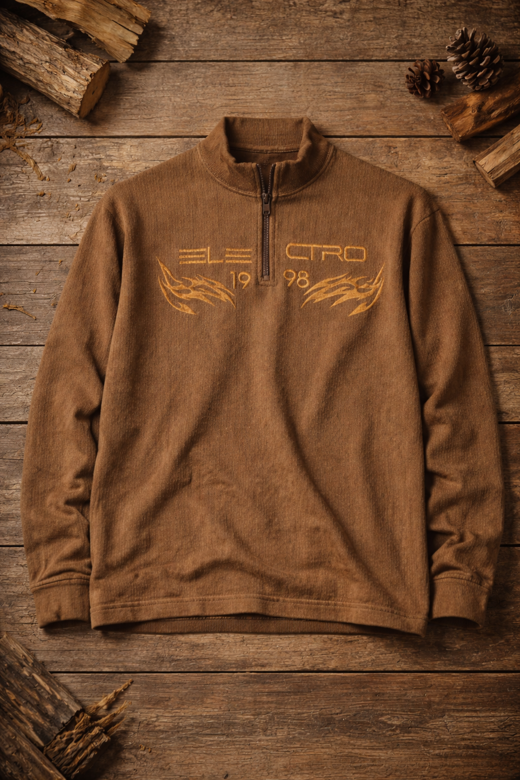 Structured Texture Quarterzip Premium Pullover,Premium Quarter Zip Textured Pullover