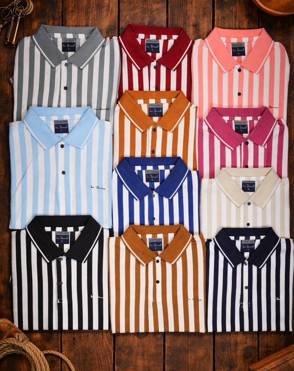 Vertical Stripe Polo T-Shirt for Men
