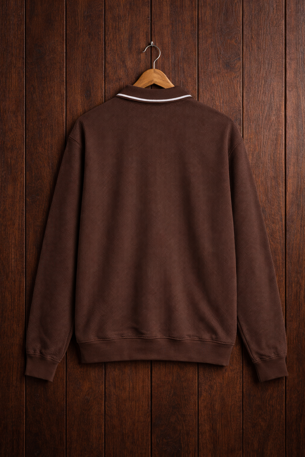 Square Structured Cotton Pullover, Structured Pattern Heavy Fabric Pullover