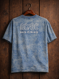 Puff Print Acid Wash Tees 5 Sleeve,Acid Wash Puff Print Half Sleeve T-Shirt